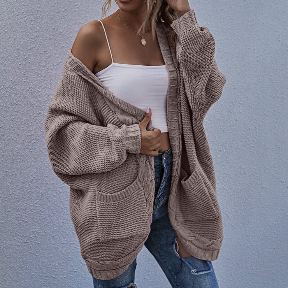 Cozy Chunky Knit Oversized Open Front Cardigan - Picture 2 of 7